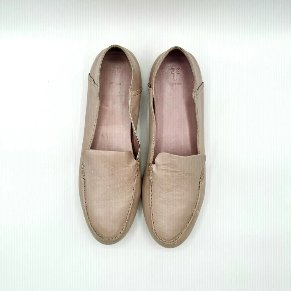FRYE MOCASSINS SLIP ON SHOES PINK PASTEL SHOE LEATHER SHOE MADE IN INDIA SIZE 10 - Picture 4 of 17